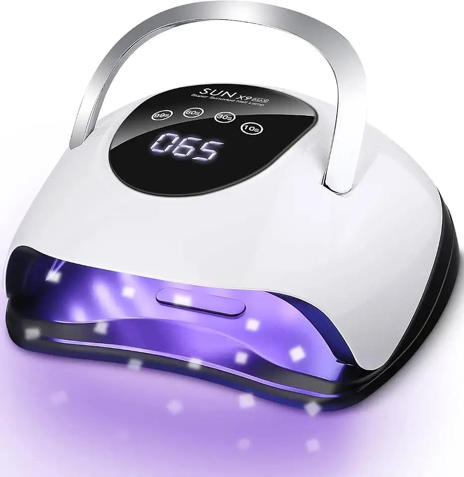 LED UV-Lampe für Gelnägel - Nageltrockner mit 4 Timern, LCD-Display und Sensor, Weiß, 220W