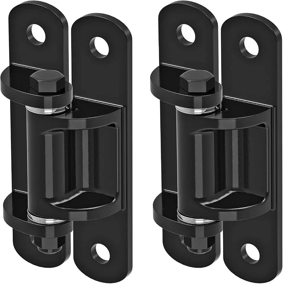 Insaga 6.7'' Heavy Duty Gate Hinges 1100LB Capacity, 6mm Steel Hinges with Bearings & Rust-Proof E-Coating, Bolt On Low-Profile Hinges for Fences, Driveway Gates, Locking Screws Anti-Sag Design (2Pcs)