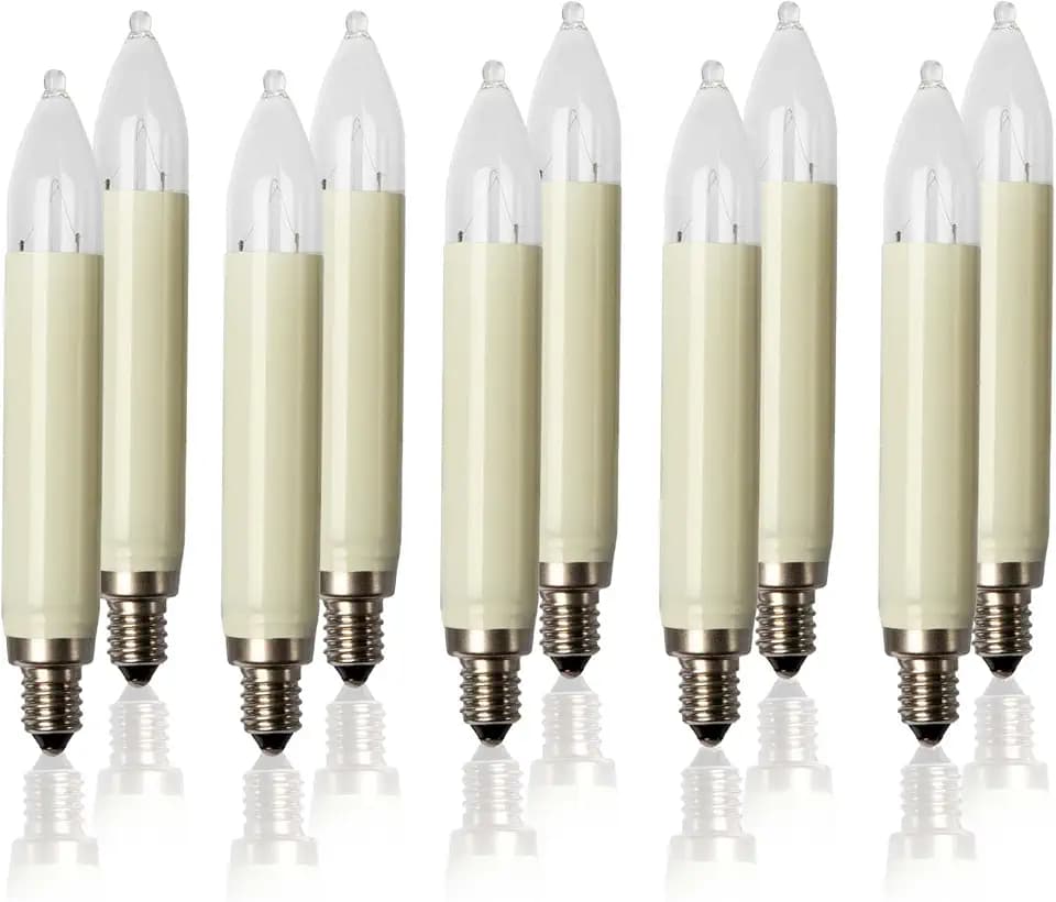 hellum Ersatzkerzen Glühfaden 10x, 23V 3W 10 Brennstellen E10 außen 908015