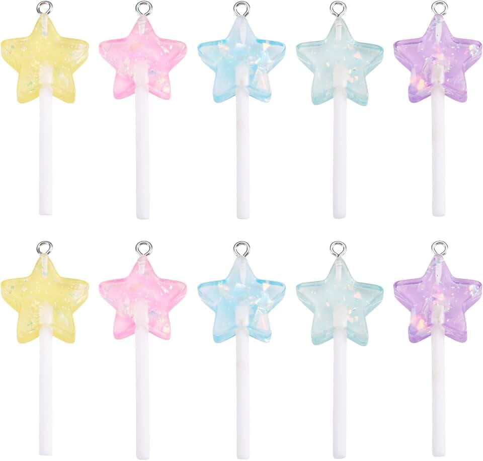 Cheriswelry Cup Cake Resin Pendants Lovely Food Sweet Dessert Dangle Charms Links Hanging Ornament with Metal Loop Fruit Pendants for Key Chains Bracelet Necklace Jewelry Making