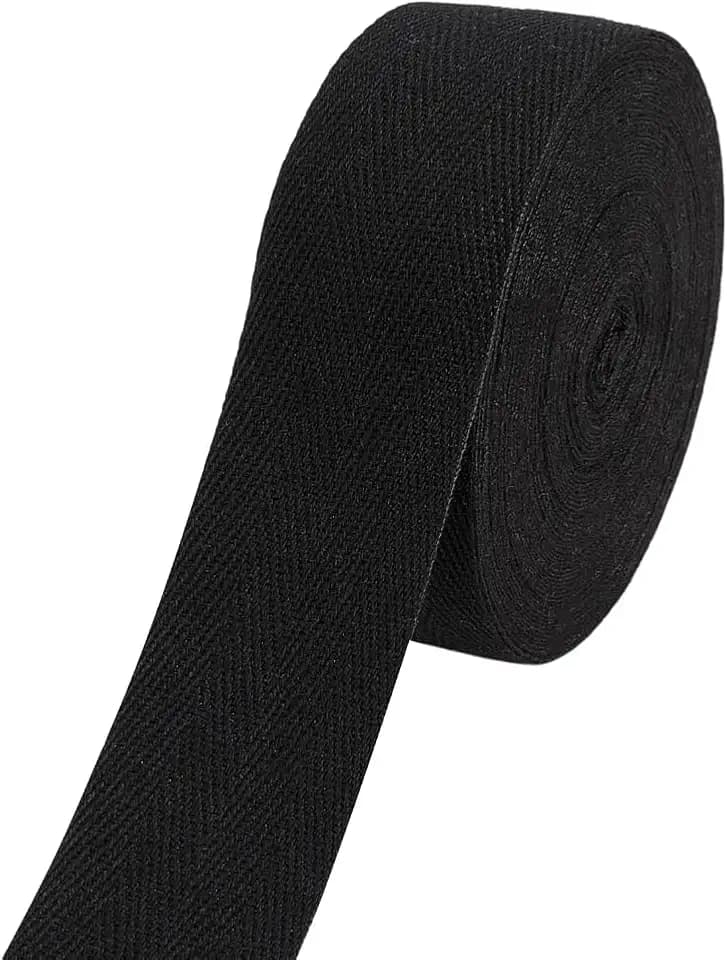 BENECREAT Baumwoll Twillband, 12mx40mm Schwarzes, Nähen von Teppichkanten