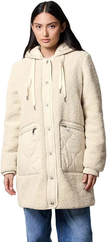 Street One Studio Damen Teddy-Mantel mit Kapuze