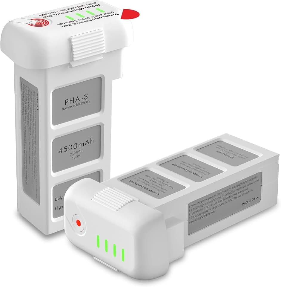 Phantom 3 Replacement Battery 2-Pack, 4500mAh 15.2V Intelligent Flight Battery for DJI Phantom 3 Standard,Phantom Pro,Phantom Advanced,Phantom 4K,Phantom SE Drone(2 PCS)