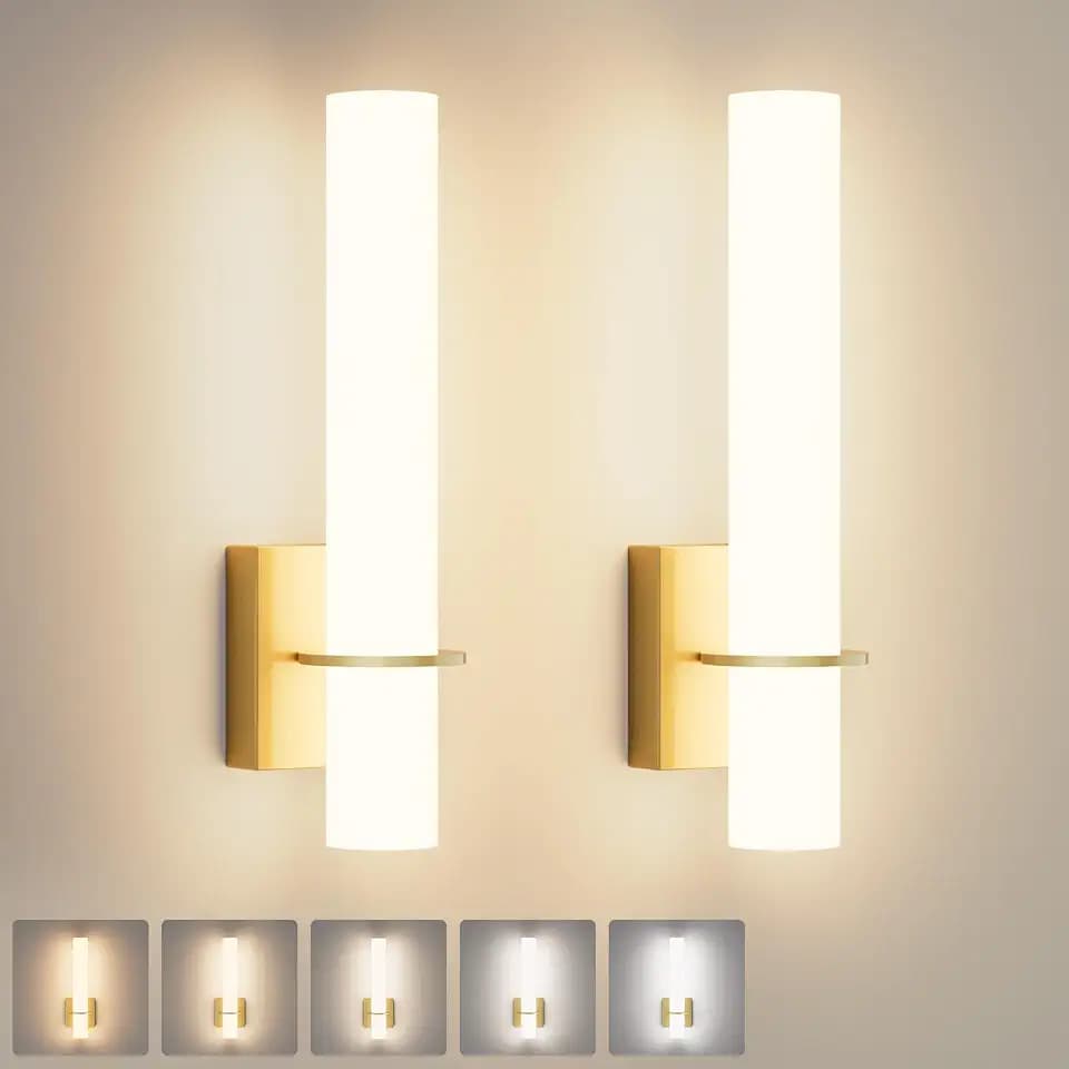 Hardwired Gold Wall Sconces Set of Two,Indoor Wall Light