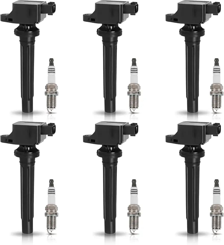 ENA Ignition Coil Pack and Platinum Spark Plug Set of 6 Compatible with ompatible with Suzuki 2006 2007 2008 Grand Vitara 06 07 08 V6 2.7L Replacement for 3340065J00 UF562 602592764140 5C1785 E1062