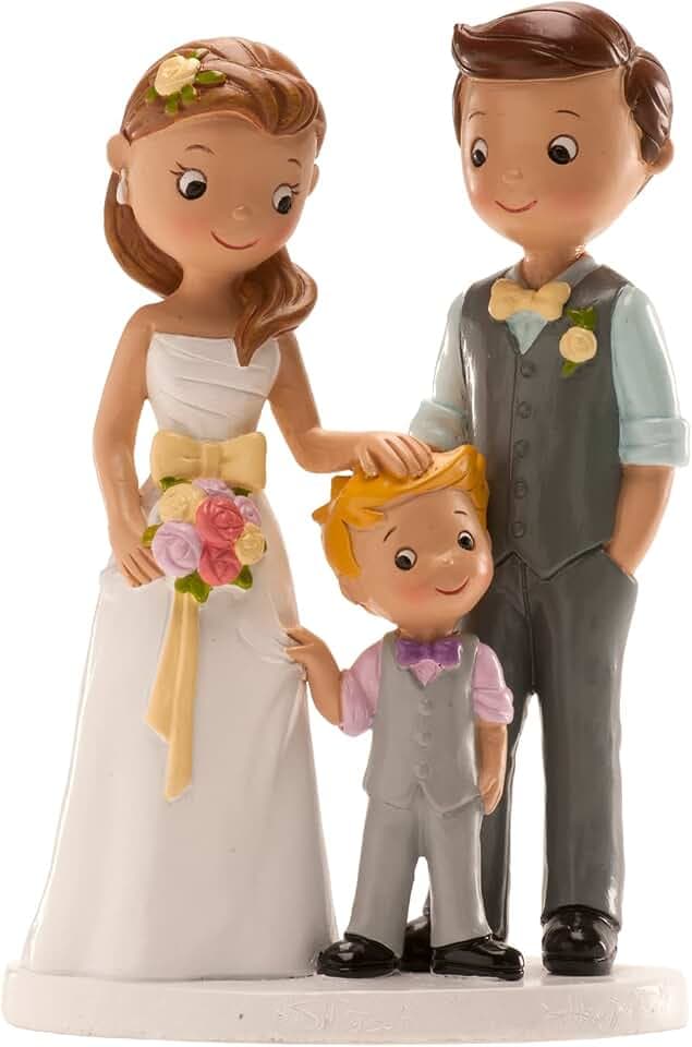 dekora - Brautpaar Figuren für Torte - Hochzeitstorte Deko aus Resin 16 cm – Hochzeitspaar Figuren für Torte – Originelles und Detailreiches Design – Für den Kontakt mit Lebensmitteln geeignet