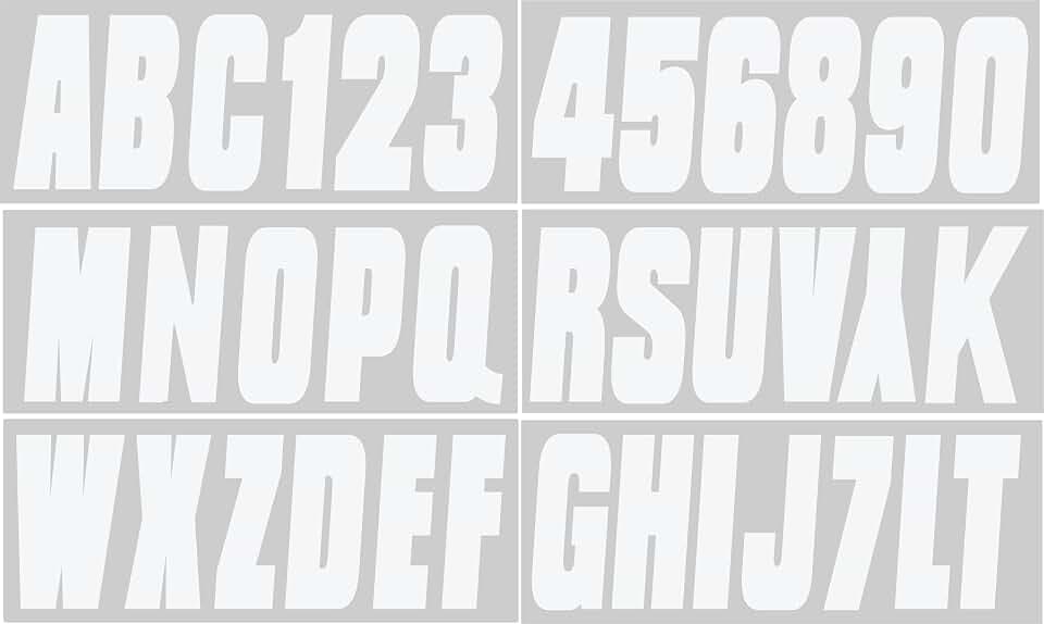 Hardline Products Series USA 350 Boat Registration Numbers Kit – 3 Inch Solid White Marine Vinyl Decals – USCG Compliant Lettering for Hull, PWC, Jet Ski, Pontoon – Fuel & Fade Resistant – 146 Set