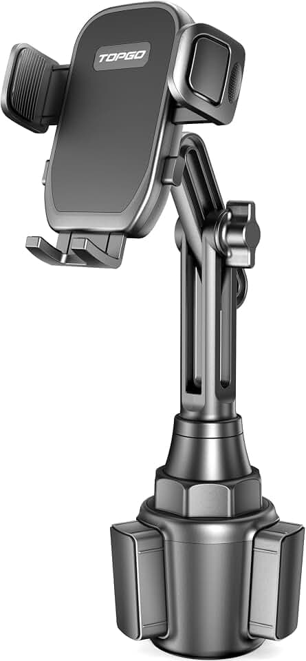 Getränkehalter, Handyhalterung, kein Schütteln und höhenverstellbare Stange, Becherhalter für Auto, Handyhalterung für iPhone 14, Samsung und mehr Smartphones (schwarz)