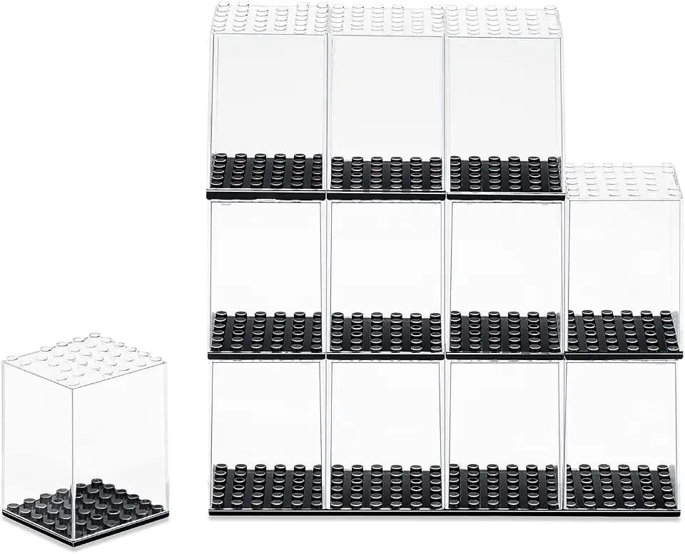 Minifigures Display Case, Acrylic Building Block Display Box, Action Figure Toys Storage for LEGO Minifigure, Fit for LEGO Lovers(12PCS)