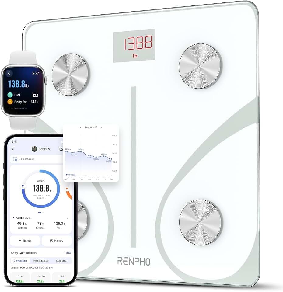 RENPHO Smart Scale for Body Weight, BMI & Body Fat, 13 Metrics, Elis 1