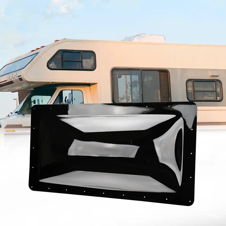 RVGUARD RV Skylight Replacement, 18" x 34", Black, Include Screws