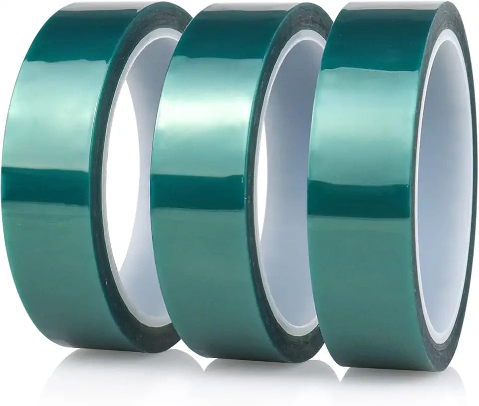 BOMEI PACK High Temp Tape Powder Coating, High Temperature Masking Tape 3 Rolls x 1 inches x 324 Feet, Heat Resistant Tape, Epoxy Release Tape Ideal for Painting, Powder Coating, Circuit Boards