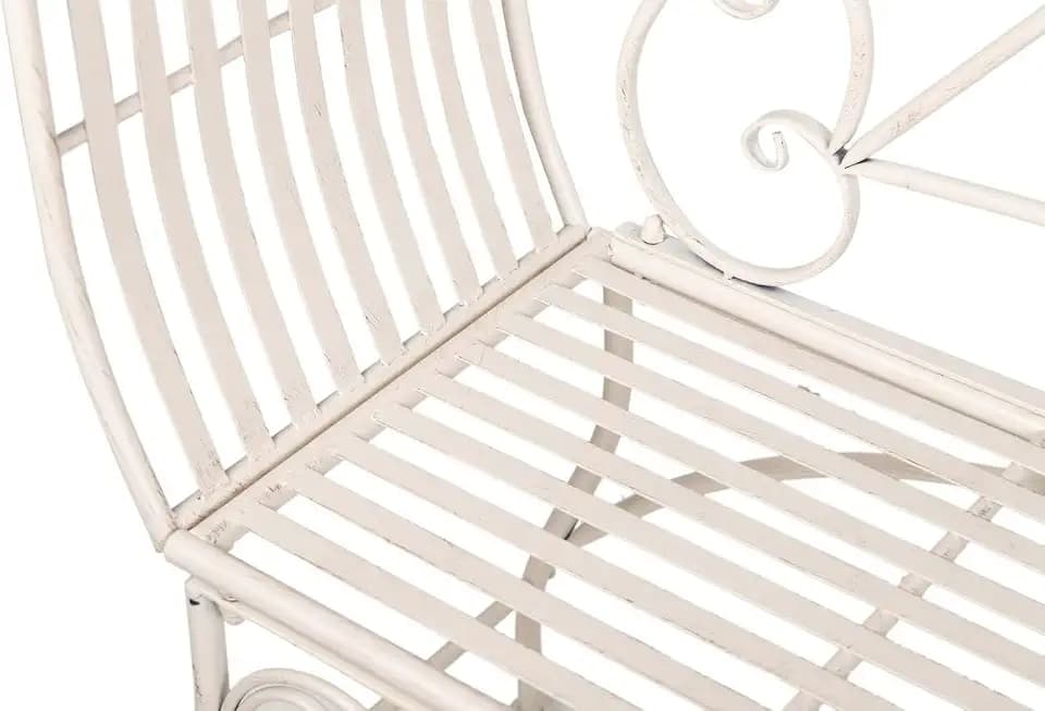 BANCO FORJA BLANCA ANTIQUE 110x66x95 CM