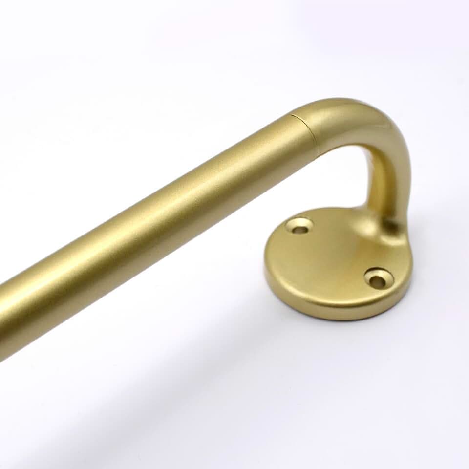 Blackout Curtain Rod 28-48, 3/4 Inch Curtain Rods for Windows Adjustable, Wrap Around Heavy Duty Telescoping Curtain Rods for Bedroom, Living Room, Gold