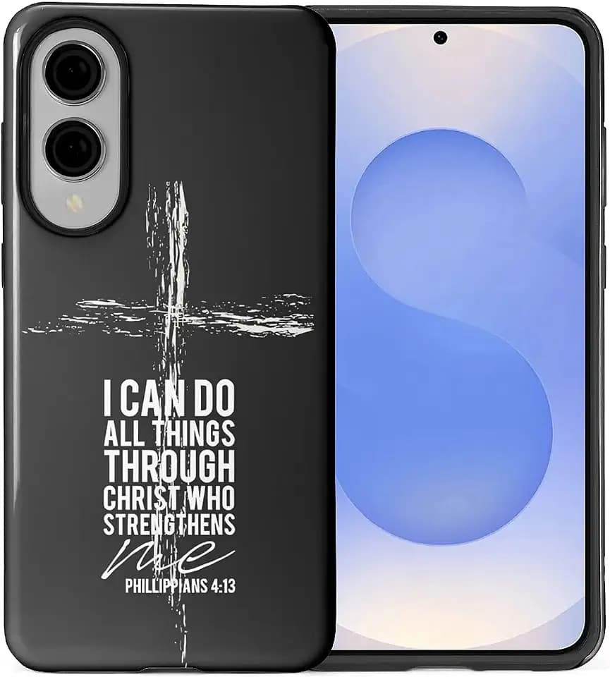 Compatible with Samsung Galaxy S25 Edge Case,Glossy 2-in-1 Sleek All-Inclusive Dual-Layer Material Soft TPU + PC Back for Religious Bible Christian Cross