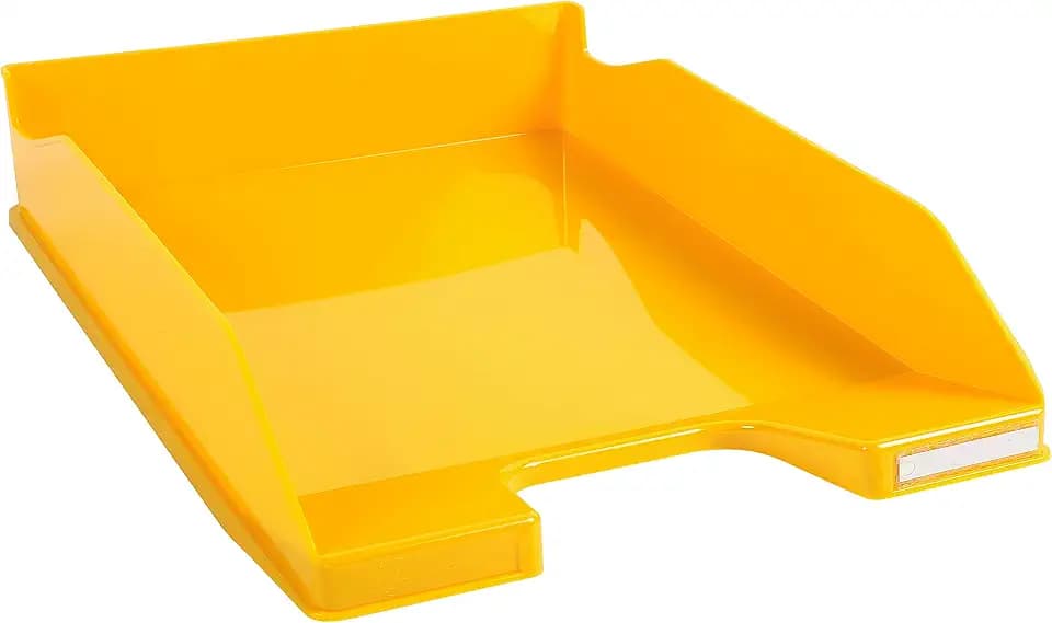 Exacompta 113208D 6er Pack Briefablage BeeBlue aus Recycling-Kunststoff DIN A4. Ideale Briefkörbe für Ihre Organisation. Stapelbare Ablagekörbe Safrangelb Blauer Engel Combo Midi