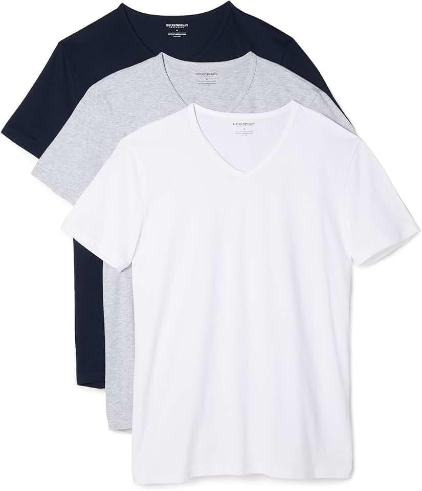 Emporio Armani Men's Cotton V-Neck T-Shirt, 2-Pack