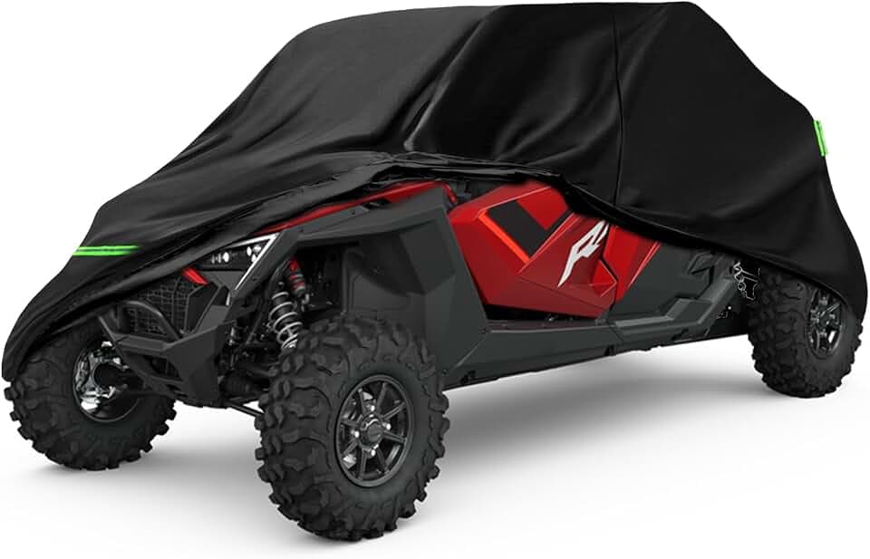 Wasserdichte UTV-Abdeckung, Ersatz für Polaris RZR-Zubehör, Outdoor-Abdeckung, staubdicht, mit Wärmeableitungsöffnungen und winddichten Schnallen für Schutz vor Regen, Schnee, Staub (XP 4/Turbo S 4/S4