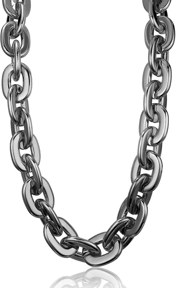 Jumbo Plastic Chain Necklace Hip Hop Rapper Gold Chain for Party Costume Accessory, 31.5Inch/35.4Inch/39.4Inch