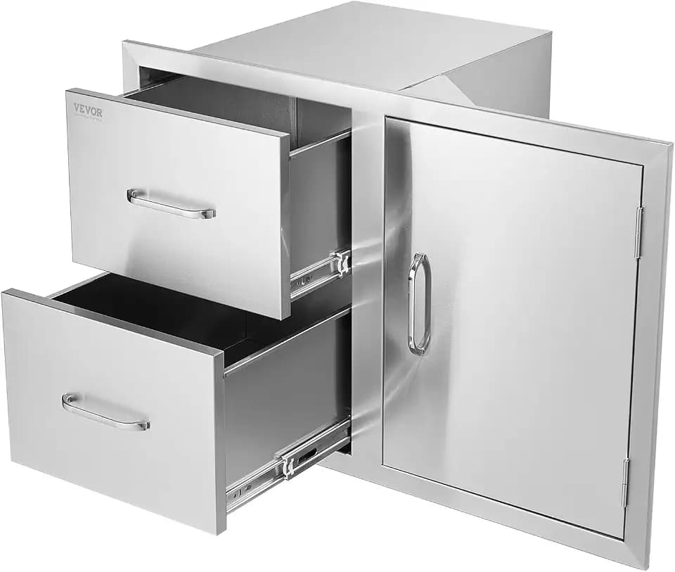 VEVOR Outdoor Kitchen Drawers 32.5" W x 21.7" H x 20.5" D Stainless Steel
