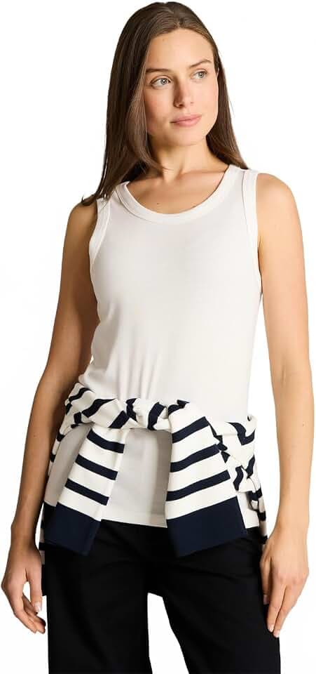 TOM TAILOR Damen 1050454 Basic Top mit Stretch