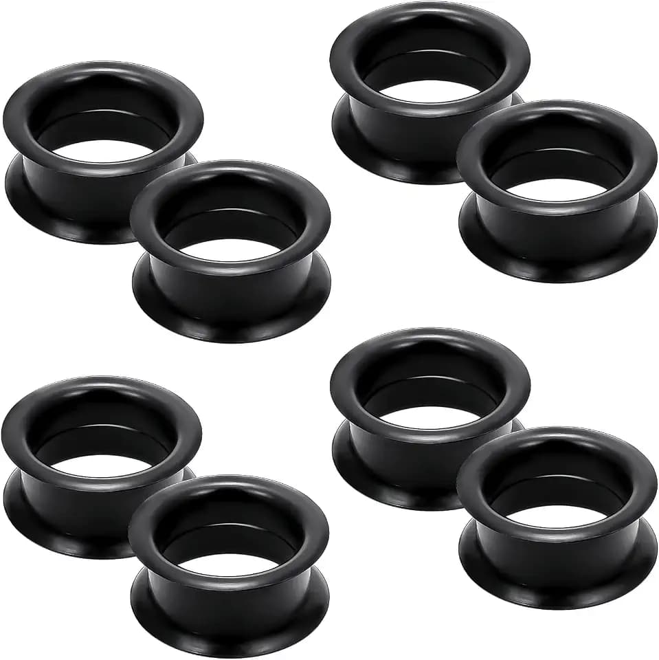 6G-50mm Thick Black Silicone Ear Gauges Tunnels Rubber Ear Plugs Gauges Double Flared Flexible Tunnel Earrings for Women Men