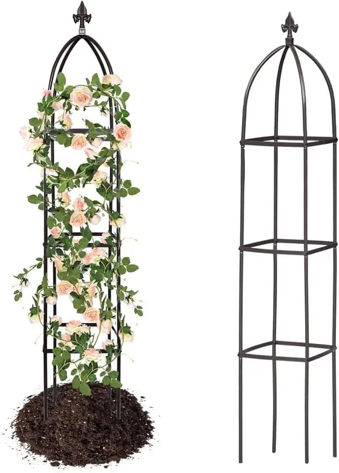 100% Garden Trellis Metal Obelisk Trellis for Climbing Plants Outdoor