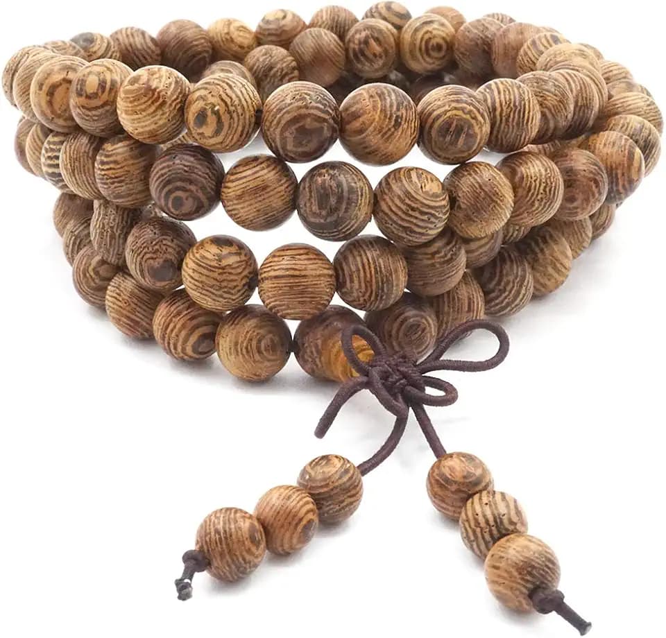 108 Gebetskette Mala Armband, Naturholz tibetisch-buddhistischen Buddha Meditation Halskette Mala Armband