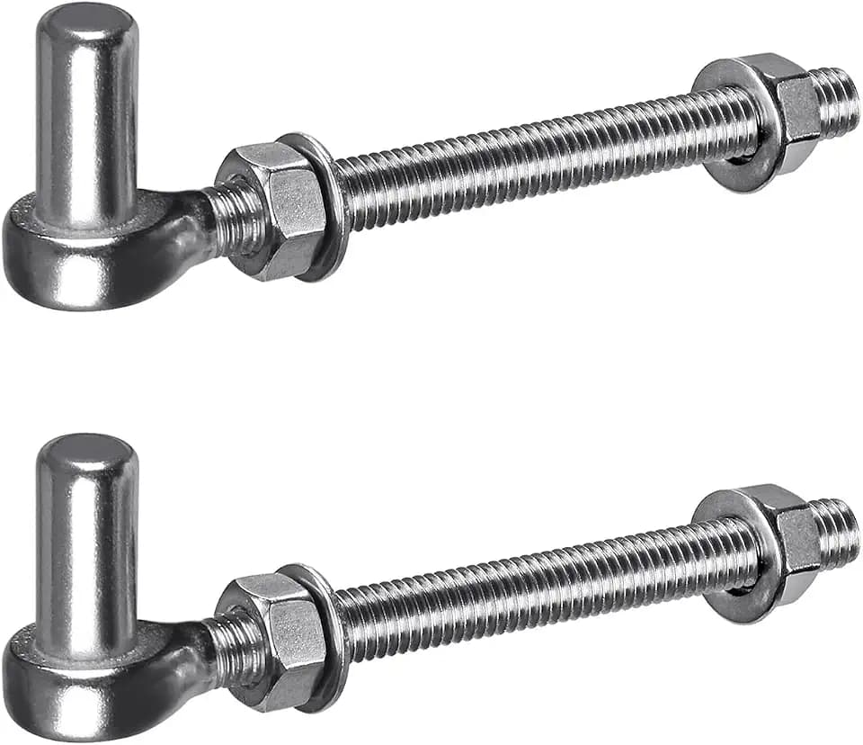 Insaga M12x 150mm Torscharniere, 304 Edelstahl Scharnier Tor, J-Bolzen Torscharnier mit 15,8mm männlichen Stift J-Bolzen Scharnier, Torscharnier Bolzen für Metall Bauernhof Tore durch Post (2Stück)