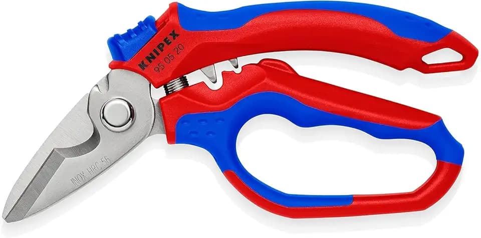 KNIPEX Gewinkelte Elektrikerschere spiegelpoliert, 95 05 20 SB