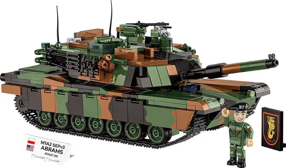 COBI Armed Forces M1A2 Abrams (PL) Tank Building Set, 1065 Pieces