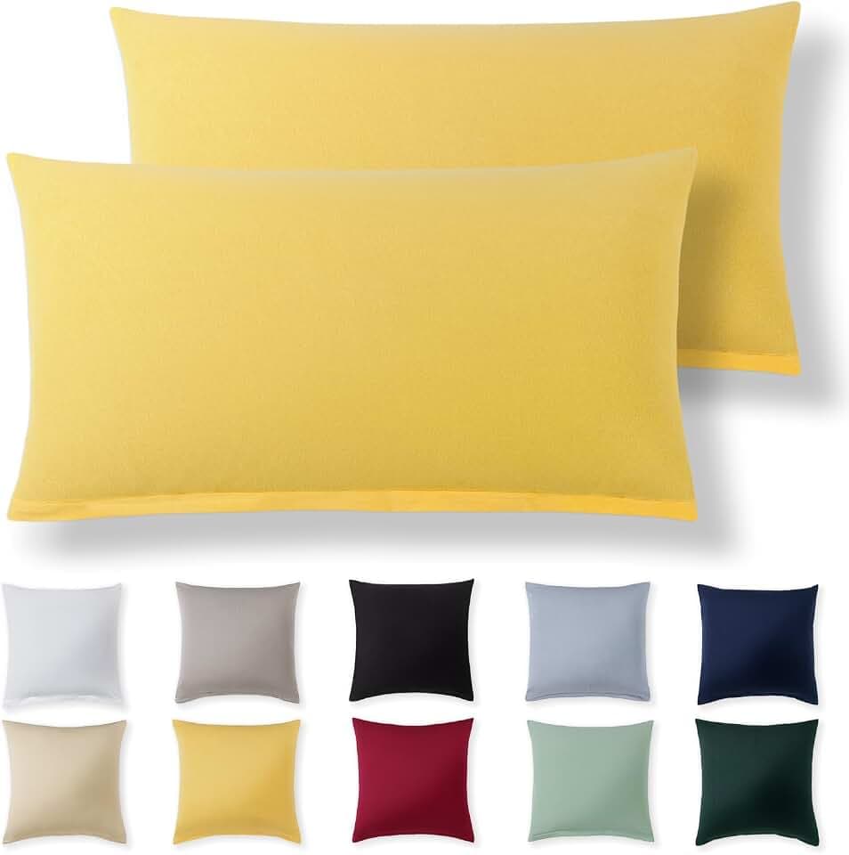 Alreya Jersey Kissenbezug - 50x80 cm - 2er Set - Gelb