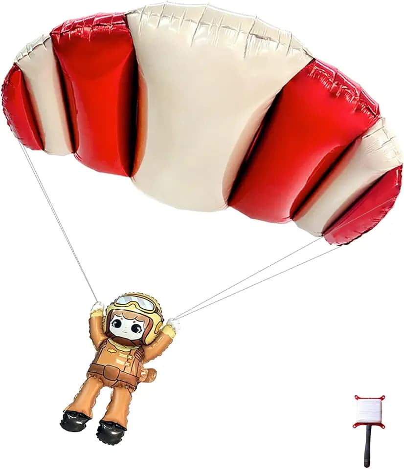 Supercooler Fallschirmspringer Luftballon, Ballon und Drachen 2-in-1, Kindergeburtstagsdeko & Outdoor-Spiele