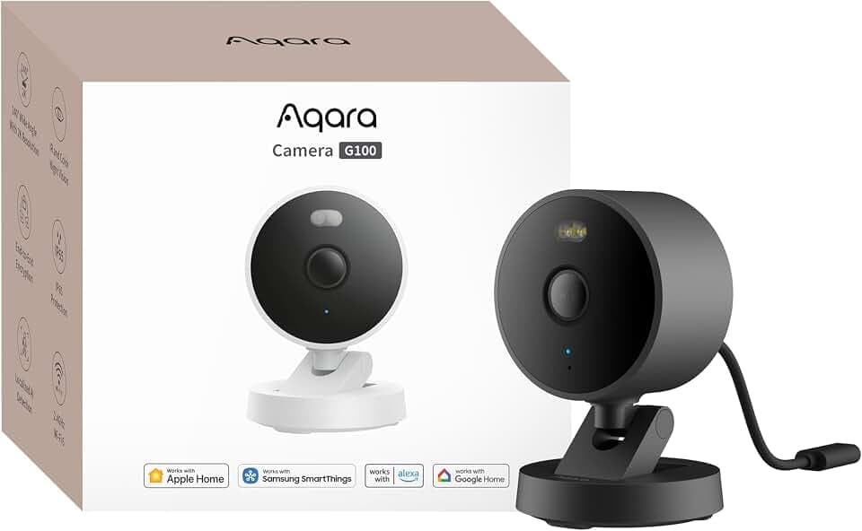Aqara 2K Indoor/Outdoor Security Camera G100, HomeKit Secure Video, Black