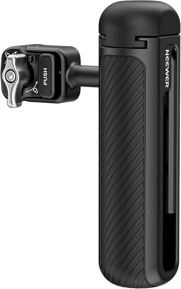 NEEWER Seitlicher Schnellverschluss für Handyhalterung PA073 PA074 für iPhone 16 Pro/16 Pro Max, PA042 für Samsung S24 Ultra, mit abgedecktem Cold Shoe, Anti Off Pin, silbernes Schloss, PA045S