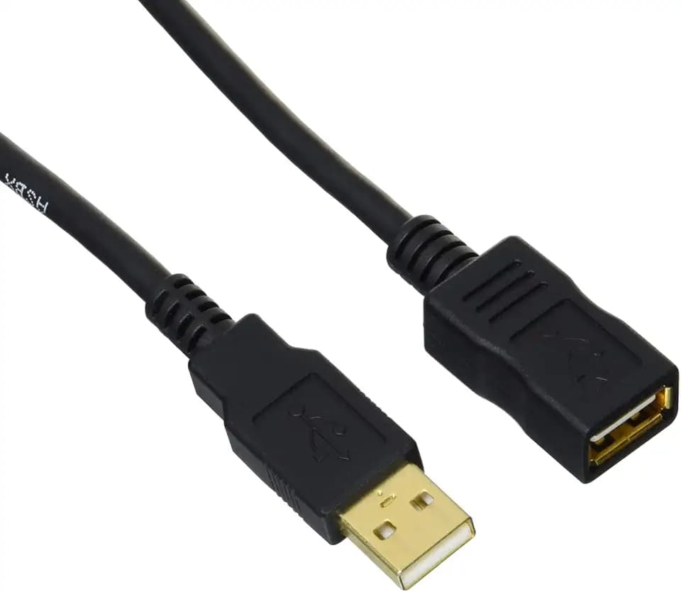 Amazon Basics USB 2.0-Verlängerungskabel USB-A Stecker auf Buchse, 2m, Schwarz