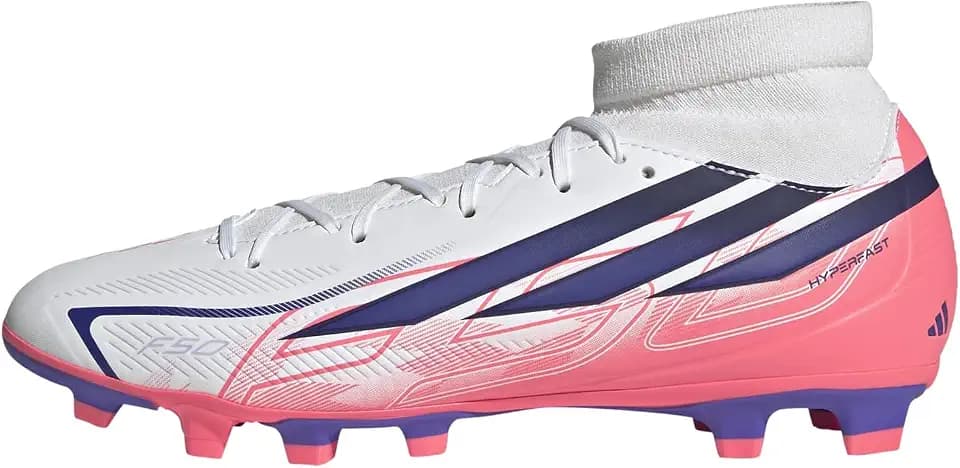 adidas Mens F50 Hyperfast Club Mid Firm Ground Multi Ground Sneakers Shoes - White