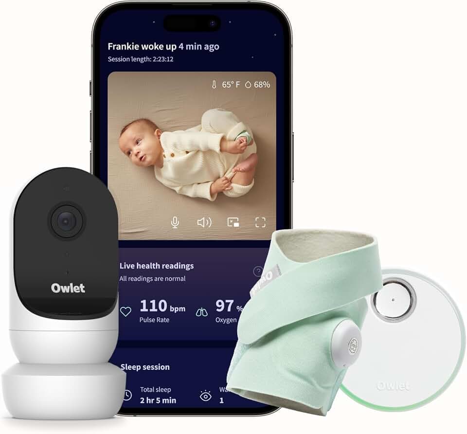 Owlet Dream Duo 2 Smart Baby Monitor System, Camera & Sock