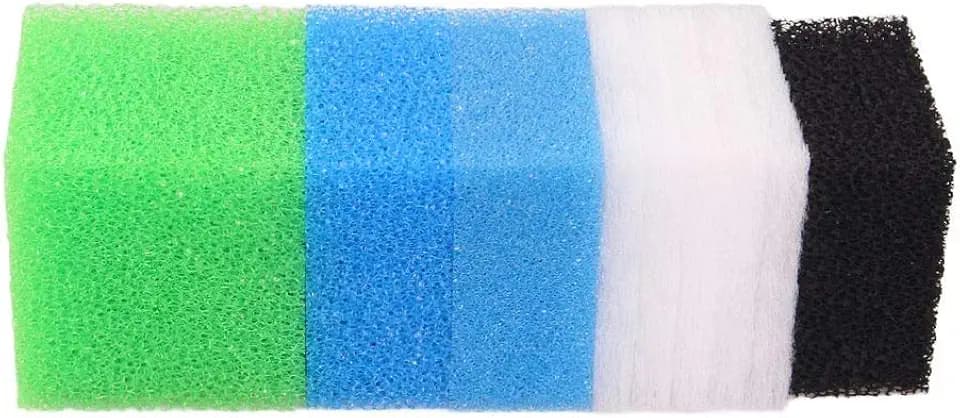 Set Kompatibel Filterschwamm für Juwel Compact/Bioflow 3.0 / M (1x Blau Fein, 1x Blau Grob, 2X Grün Nitrat, 2X Aktivkohleschwamm, 5X Filterwatte)
