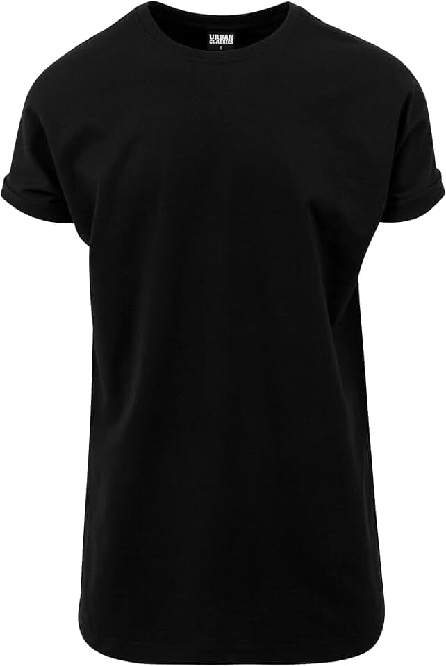 Urban Classics Herren T-Shirt Long Shaped Turnup Tee, lässiges T-Shirt für Männer, in langem Schnitt, erhältlich in vielen Farben, Größen XS-5XL