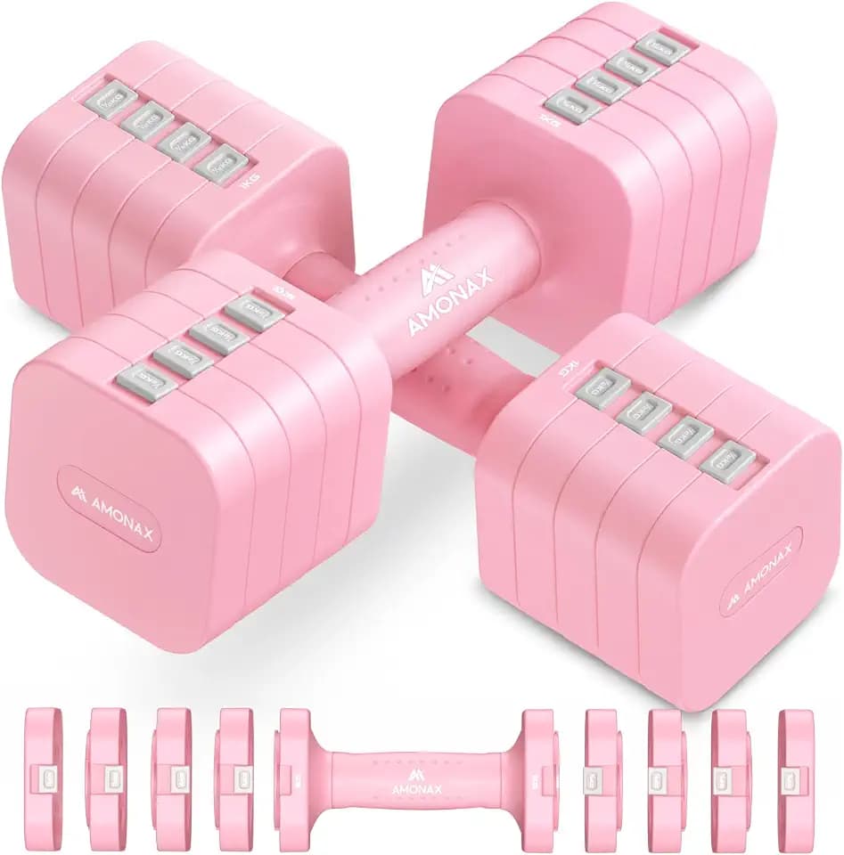 Amonax Verstellbare Hanteln, Hanteln Frauen Set, Fitnessgeräte für Zuhause