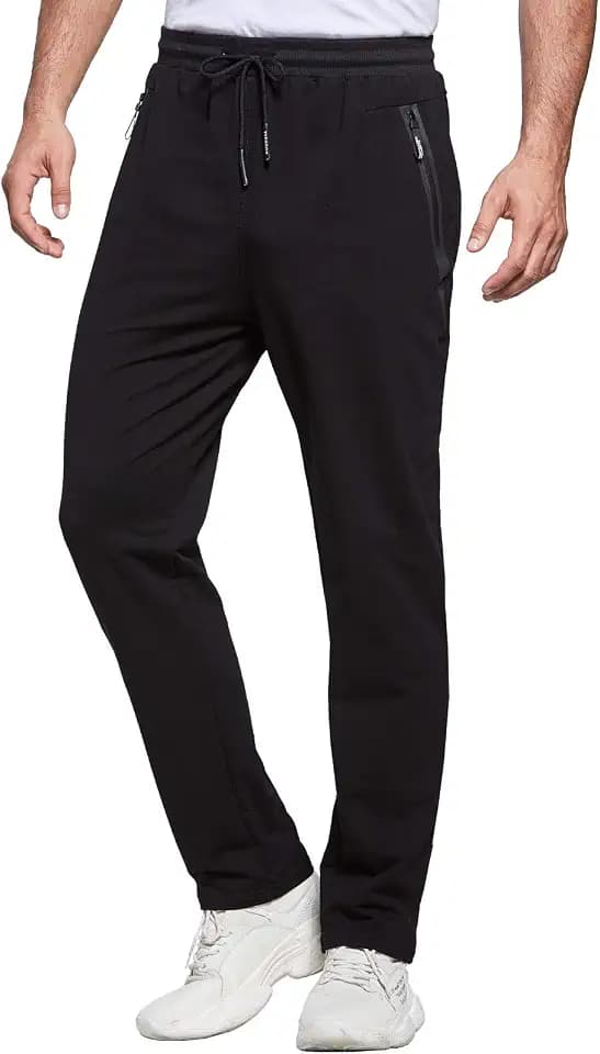 JustSun Jogginghose Herren Trainingshose Sporthose Herren Baumwolle Fitness mit Reißverschlusstaschen