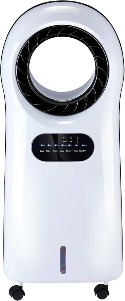 Lifetime Air Klimaanlage Mobile - Ventilator, Luftbefeuchter und Luftkühler - Klimagerät ohne Abluftschlauch - Air Cooler 55dB - Fernbedienung und Timer - Wassertank 3,5L - Stimmungsbeleuchtung
