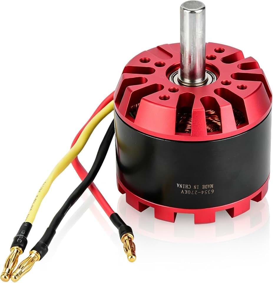 6354-270KV Sensorless Outrunner Motor, 2300W High Power Aluminum Alloy Brushless Motor with 10mm Axle Dia Low Noise Replacement Part 18-42V Compatible for Electric Balancing Scooter, Skateboard