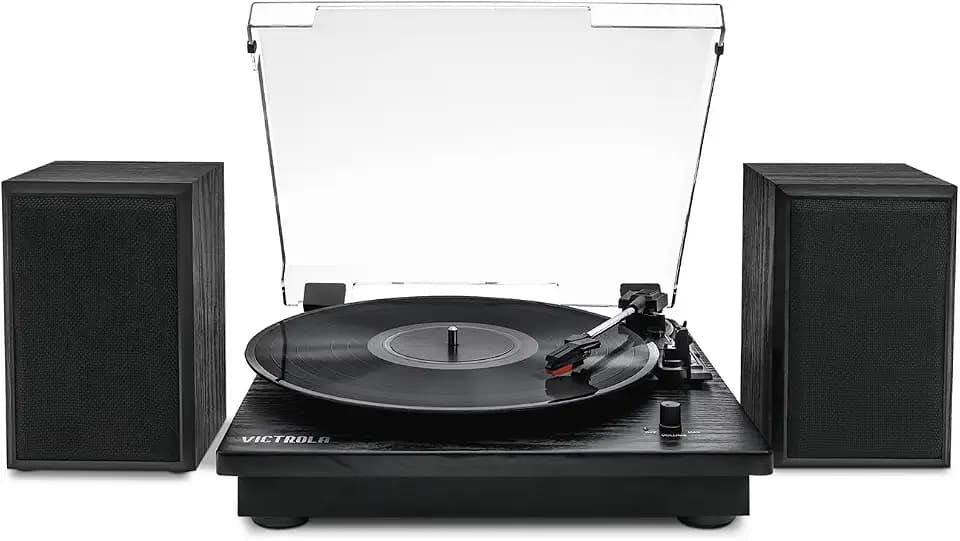 Victrola Montauk - Bluetooth Record Player with Stereo Speakers - Black