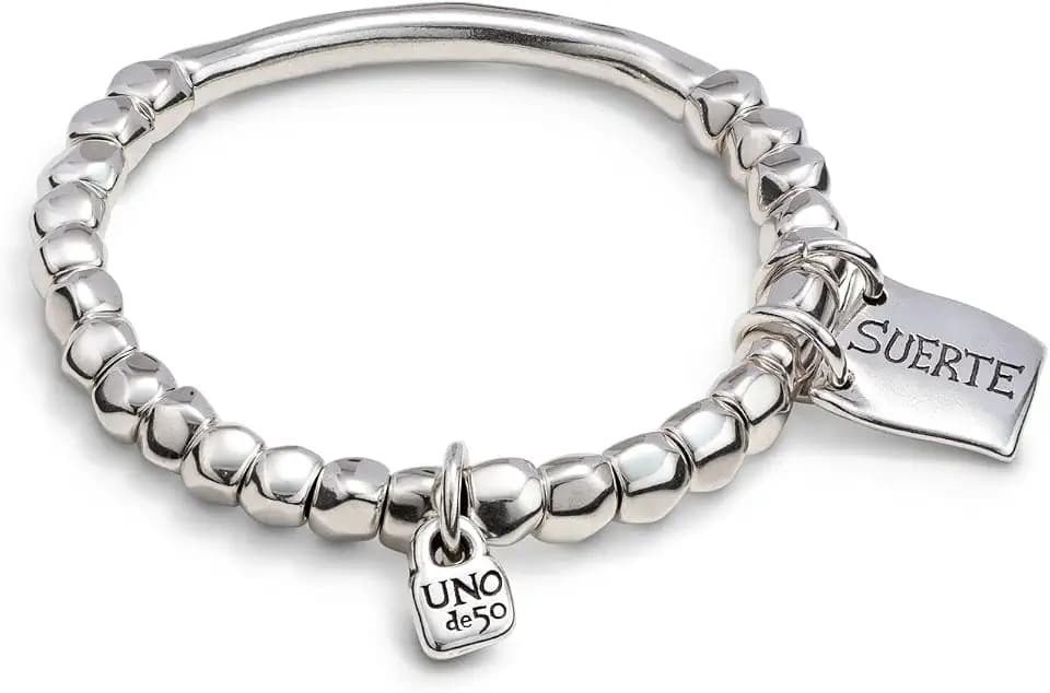 UNO De 50 Damen-Armband Versilbert Leder 18 cm - PUL1210MTL0000M