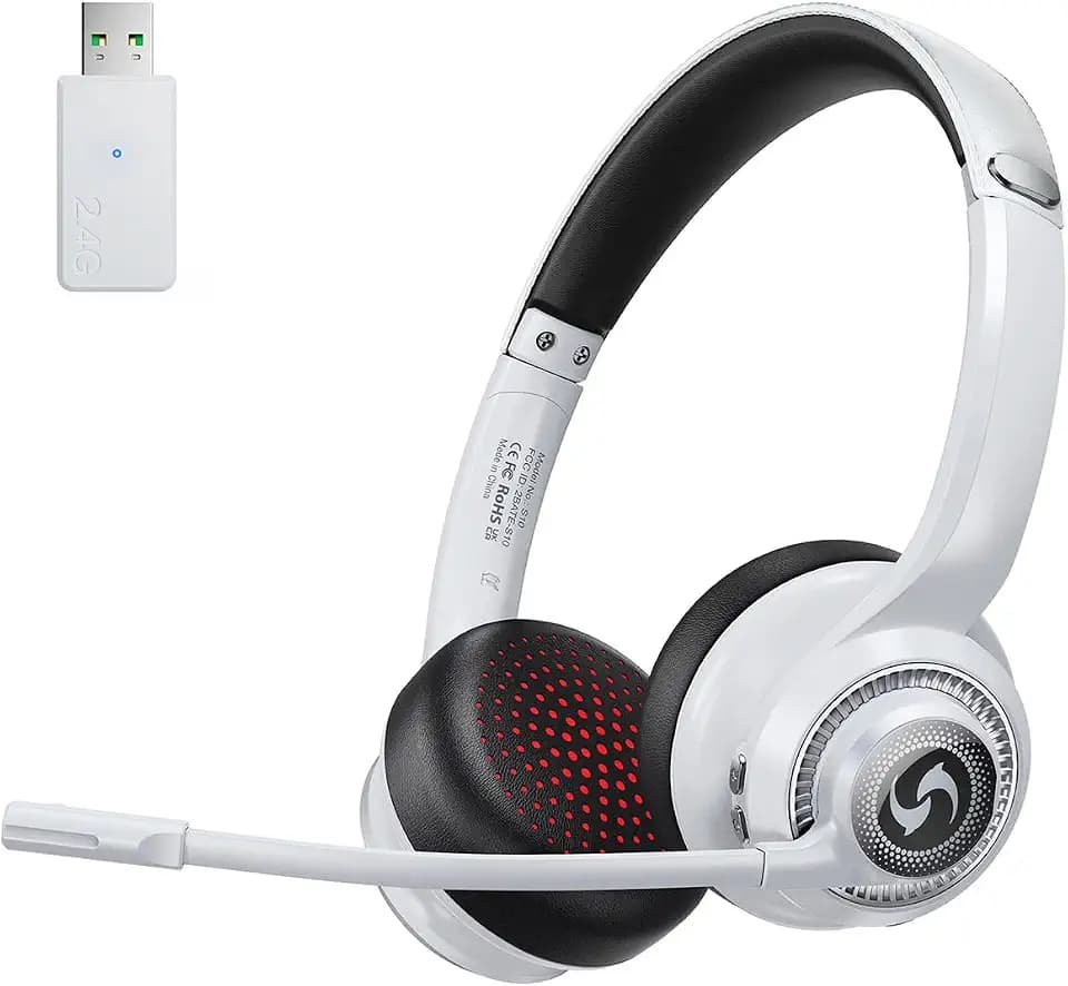 Wireless Headset for Work, HD Sound Bluetooth Headphones with Mic