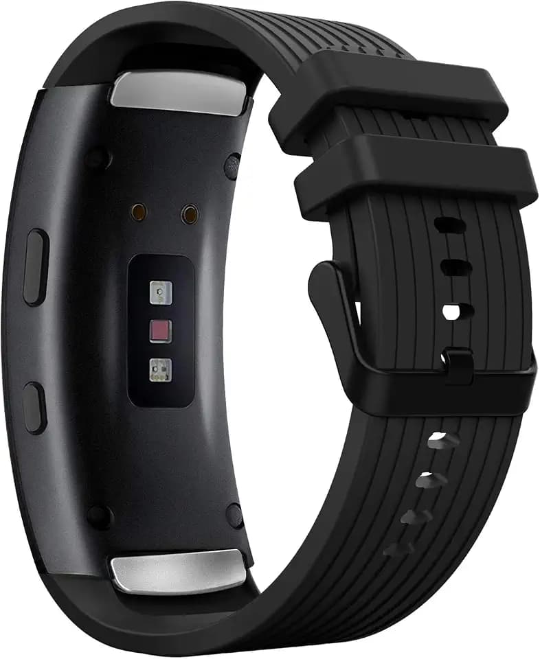 MoKo Armband Kompatibel mit Samsung Gear Fit 2 SM-R360/Gear Fit 2 Pro SM-R365, Weiches Silikon Sport Ersatzarmband Uhrenarmband Wechselarmband für Gear Fit2/Gear Fit2 Pro, Schwarz