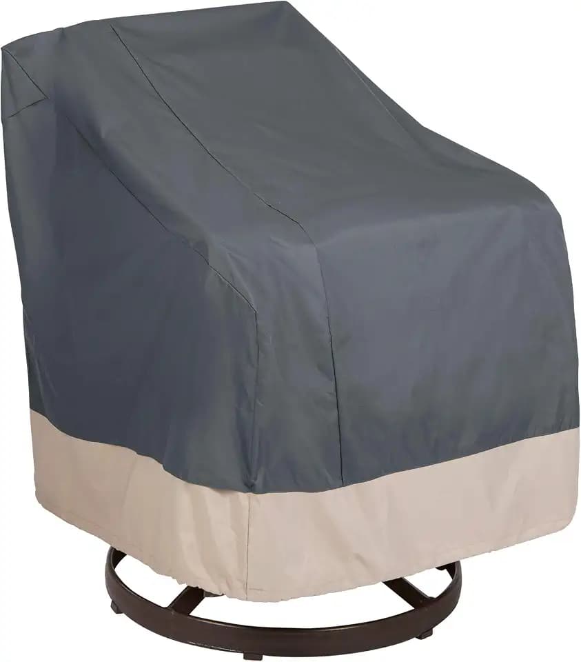 MODERN LEISURE Renaissance Ultralite Swivel Lounge Patio Chair Cover - UV-Resistant Fabric - Outdoor Furniture Protection Perfect for Deck and Porch - 1-Pack - 37.5" L x 39.25" W x 38.5" H - Grey