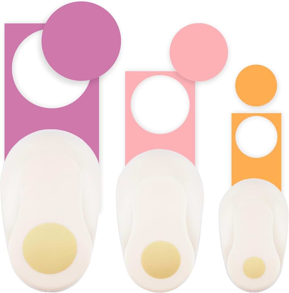 Vaessen Creative Stanzer Set Kreis, 8, 16 und 25 mm, 3 Stück, bis zu 160 g/m², zum Basteln mit Papier und Scrapbooking, Weiß